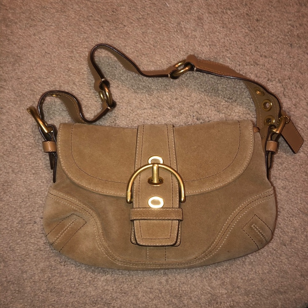 suede coach purse